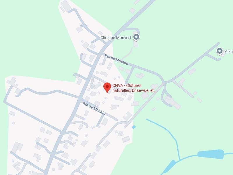 CNVA Clôtures Naturelles Rte de Moutou Carte Carte centrée sur CNVA - Clôtures naturelles, brise-vue, et... sur la Rte de Moutou, près de la Clinique Monvert.